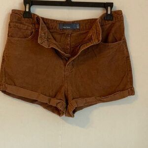 Brown Corduroy Shorts with Cuffed Hems and Relaxed Fit🔥🔥